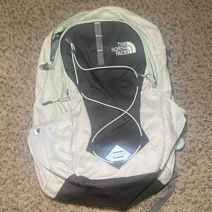 The North Face Black and white Backpack with Mint Accents